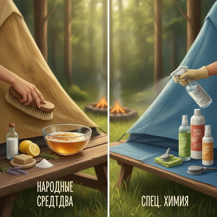 Сравнение: чем чистить палатку — народные средства vs специальная химия