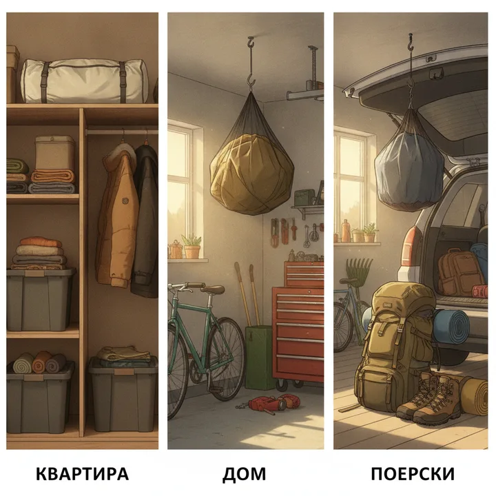 Сценарии хранения: квартира, дом, поездки